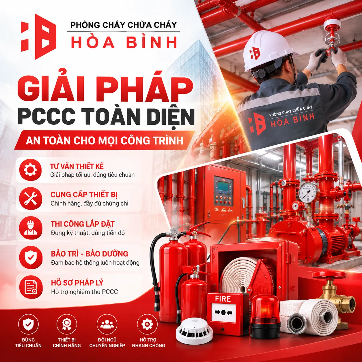 Giới Thiệu Về PCCC Hòa Bình - Thi Công Hệ Thống PCCC & Báo Cháy